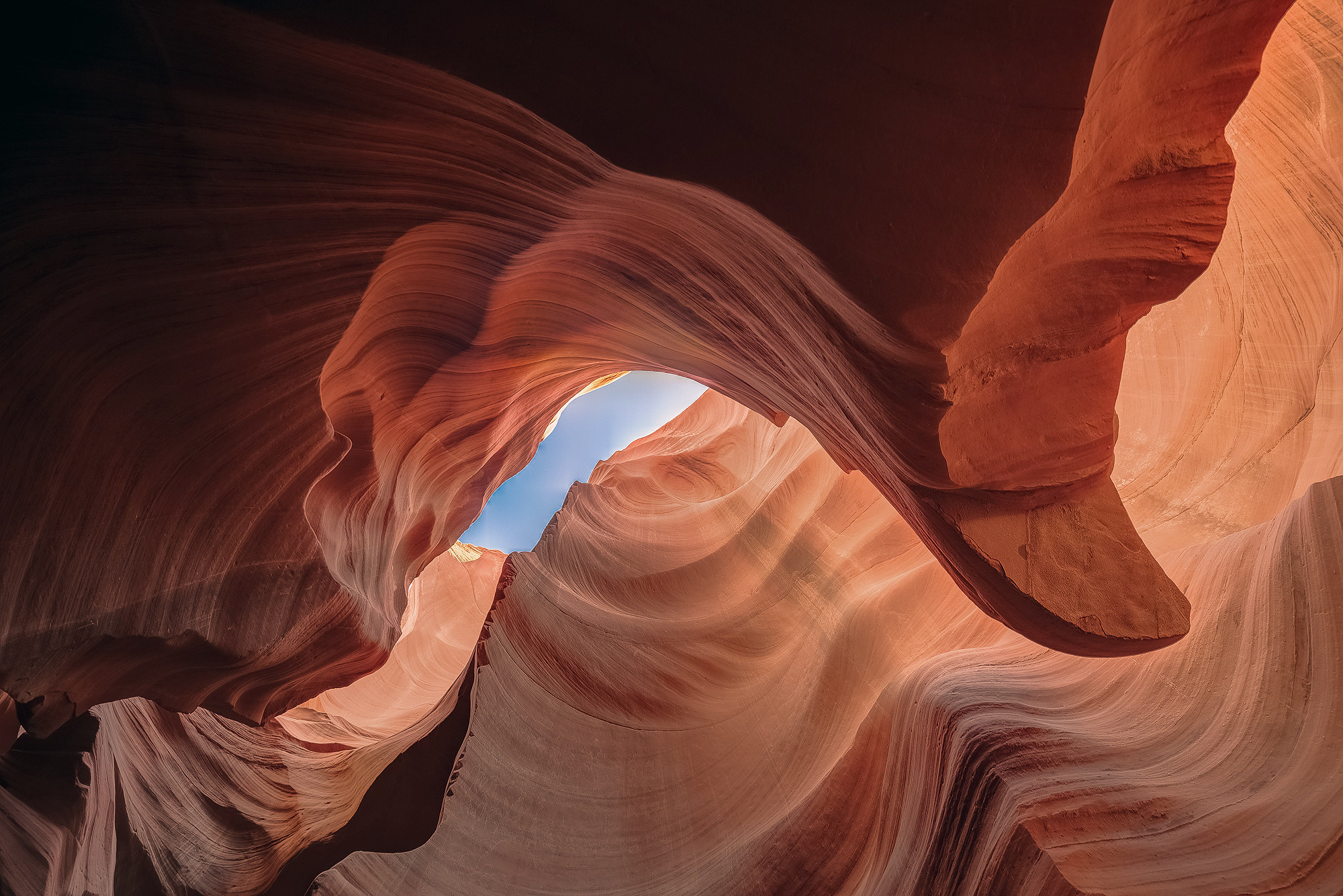  ' fractal sky ' (my title), 3pm shot, antelope canyon, arizona, photo taken by JoshuaSortino (reddit), Joshua Sortino http://sortinophoto.myshopify.com/ 